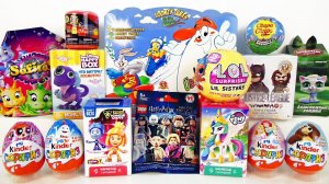 20 Киндер Сюрпризов, Unboxing Kinder Surprise Маша и Медведь,Май литл ПОНИ,кукла ЛОЛ,LOL,Фиксики,MLP