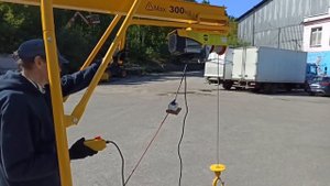 Кран в окно строительный консольный HT400 демонстрация