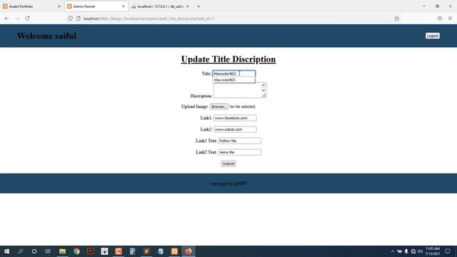 #PHP #Full #Course In Bangla For Beginners | Part 13 | Edit Delete Title Description php Code