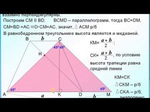 ОГЭ-24. Высота равнобедренной трапеции равна средней линии