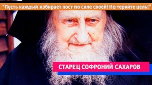 АФОНСКИЙ СТАРЕЦ СОФРОНИЙ: "Главное не потерять цель! Пусть каждый избирает пост по силе своей!"