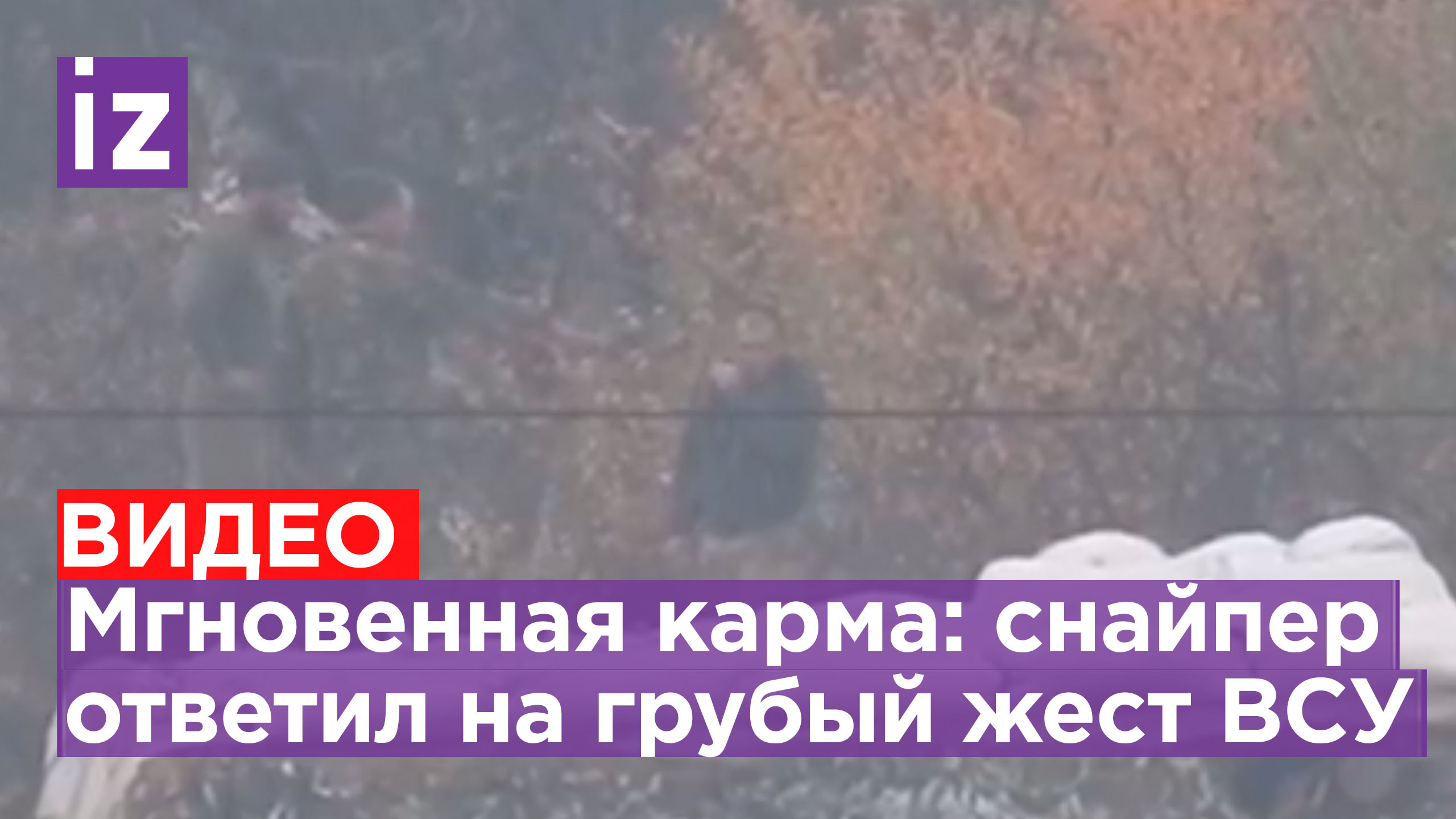 Зря боевик ВСУ показал неприличный жест российскому снайперу / Известия