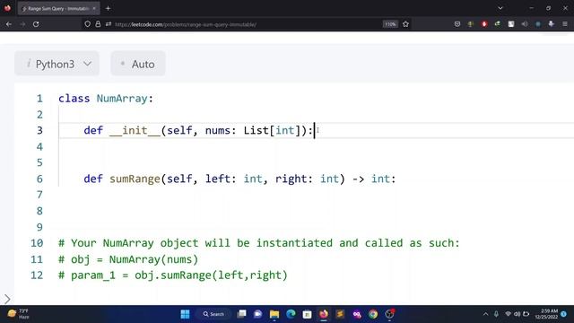 Leetcode - 303 Range Sum Query - Immutable (Easy) in Java,Python