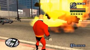 Mr Incredible Skin Mod Gameplay - GTA San Andreas