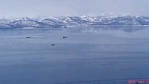 Петропавловск Камчатский Природа Горнолыжная база Красная сопка Вид с верха горы или вулкана...