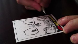 Brent Engstrom drawing a Mars Attacks Sketch Card