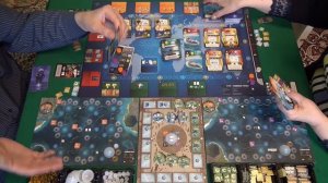 342 Подводные города + дополнение Новые открытия 1/2 часть - играем в настольную игру.