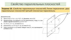 Тема 7. Параллельные плоскости Признак параллельности плоскостей. Свойства плоскостей в пространств