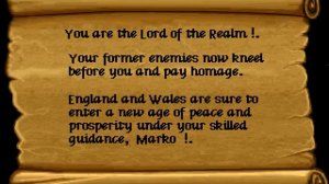 Lords of the Realm game endings (PC 1994.)