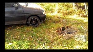 Вытягиваем лонжерон на Мазда Демио после ямы.