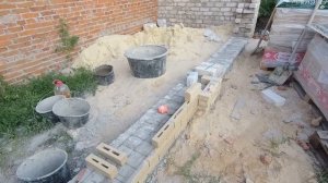 ОТБИВАЕМ НОЛЬ,ЛОЖИМ ПЕРВЫЕ 3 РЯДА,Как ложить кирпич скала,как ложить рваный кирпич, Ч-2