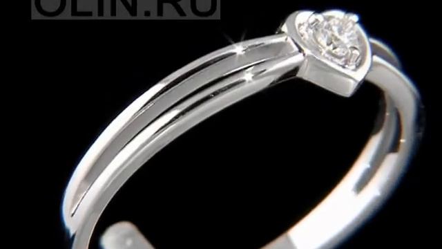 Золотое кольцо "Сердечко" с бриллиантом смотреть онлайн
