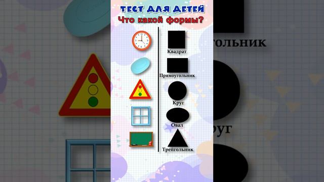 Тест для детей - Учим формы - Что какой формы - Развивающие мультики #тесты #детский #длядетей смотреть онлайн