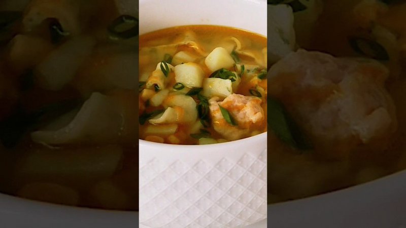 Суп с Домашней Лапшой и Кнелями из горбуши!//SOUP with Homemade noodles and Pink salmon DUMPLINGS!