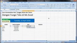 Excel 2007 tutorial |Tips Cara Merubah Format Tanggal (date) Menjadi Text