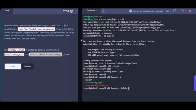 Git Delete Branches | kodekloud Engineer