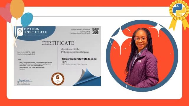 Tioluwanimi Python Certified Entry Exam PCEP 30-01