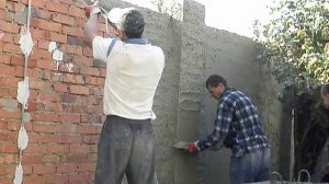 Штукатурка механизированная (гипсовая, известковая и цементная).