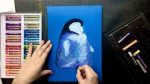 ПИНГВИН ПАСТЕЛЬЮ • Урок рисования для начинающих • Как рисовать пастелью • Легкий рисунок • Птица