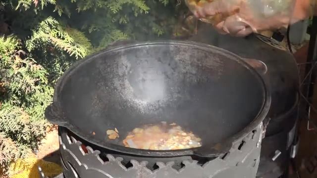 Утка в казане на печи "Бухара-2"