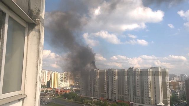 Пожар на ул.Перерва возле метро Братиславская Москва