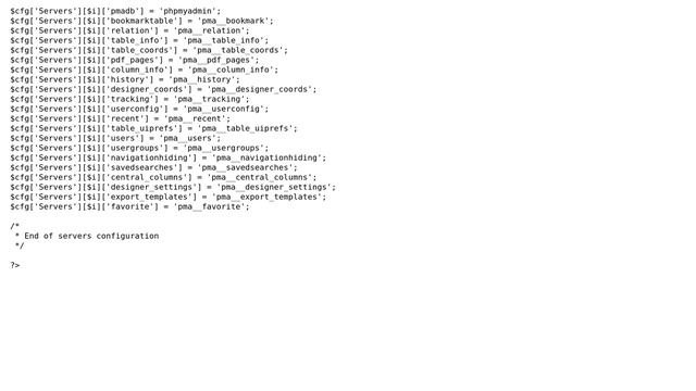 Mysqli_real_connect(): (HY000/1045): Access Denied For User 'pma'@'localhost' (using Password: NO)