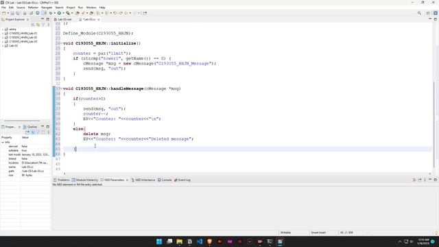 Lab 03 | Omnet++ Project using five nodes and changing node icon