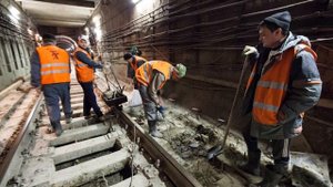 ??Размыв в московском метро. Перегон «Кантемировская-Царицыно». 1984 | Washout in the Moscow Metro