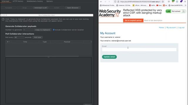 Reflected XSS protected by very strict CSP, with dangling markup attack