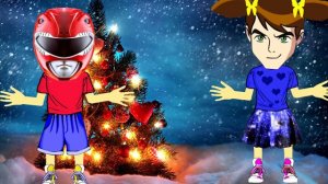 Christmas Finger Family BEN 10 POWER RANGERS - Daddy Finger Song