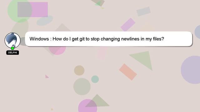 Windows : How do I get git to stop changing newlines in my files? смотреть онлайн