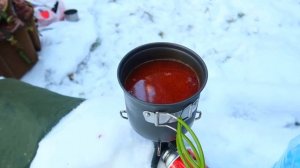 Поход в лес,первые серьезные морозы,газовая горелка в мороз.