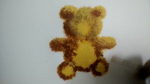 Acrylic painting Teddy Bear fake fur