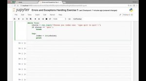 Errors and Exception Handling - Exercise 1