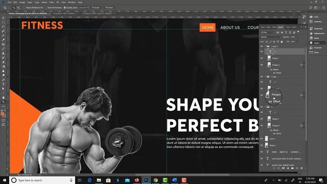 Web design in 10 minutes in Photoshop | Web design Tutorial