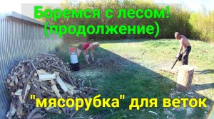 Избавляемся от веток измельчителем. Продолжаем запасаться дровами!