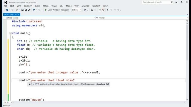 Data Type in C++ Int, Float, Char, Double in C++ | Int, Float, and Double Data Types--U4C--HD--T 3