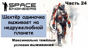 #24 Одинокий шахтёр-профи пытается выжить на недружелюбной планете Свалка #scrapyard #spaceengineers