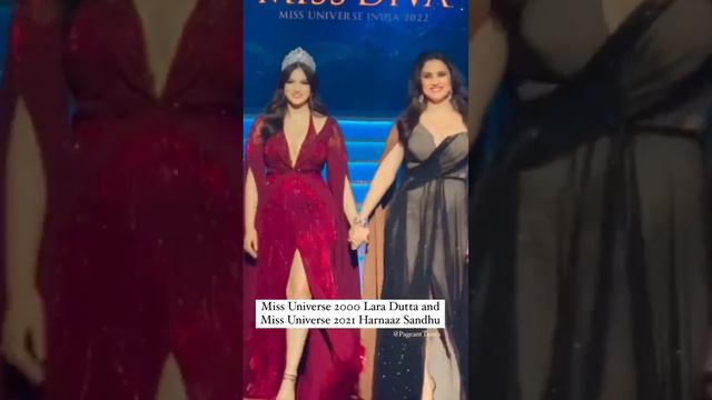 Miss Universe 2000 & 2022 Lara Dutta and Harnaaz Kaur Sandhu share the stage at Miss Diva 2022