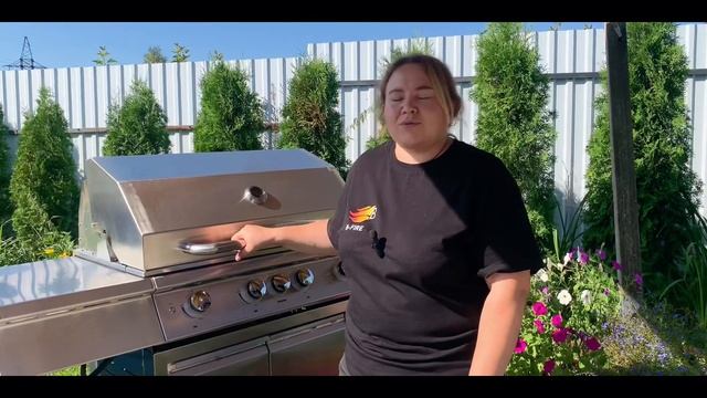 Куриные крылья на российском газовом гриле B-fire смотреть онлайн