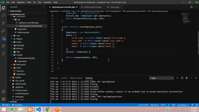 CRUD-3: RESTful API in codeigniter 3.x | Insert/store data into db using Rest API using postman Aut