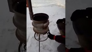 Печь из колесных дисков своими руками