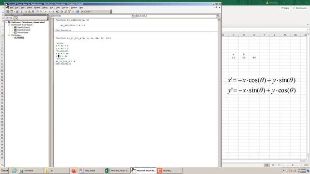 Excel Animation Tutorial - 2D Wire-frame House #3 (adding UDF - user defined functions)