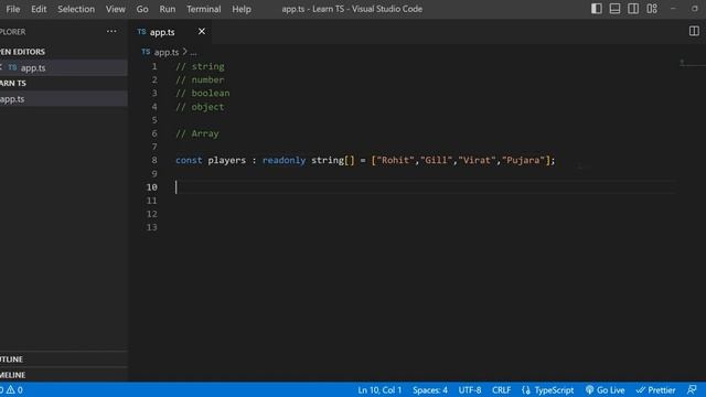 Arrays  in TypeScript