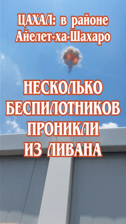 ЦАХАЛ: в районе Айелет-ха-Шахаро несколько беспилотников проникли из Ливана.