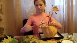 делаем осеннию поделку. Ваза из тыквы.