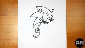 How To Draw FNF MOD Character - Sonic EXE V3 Easy Step by Step