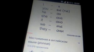 Местоимения английский язык ч1 я ты он она оно они мы