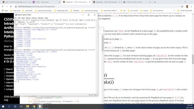 Web Search Algorithms- PageRank and Random Surfer Models