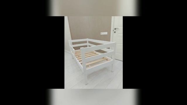 Кровать из массива дерева в белом цвете #столярка #детскиекровати #мебельизмассива #woodcarving